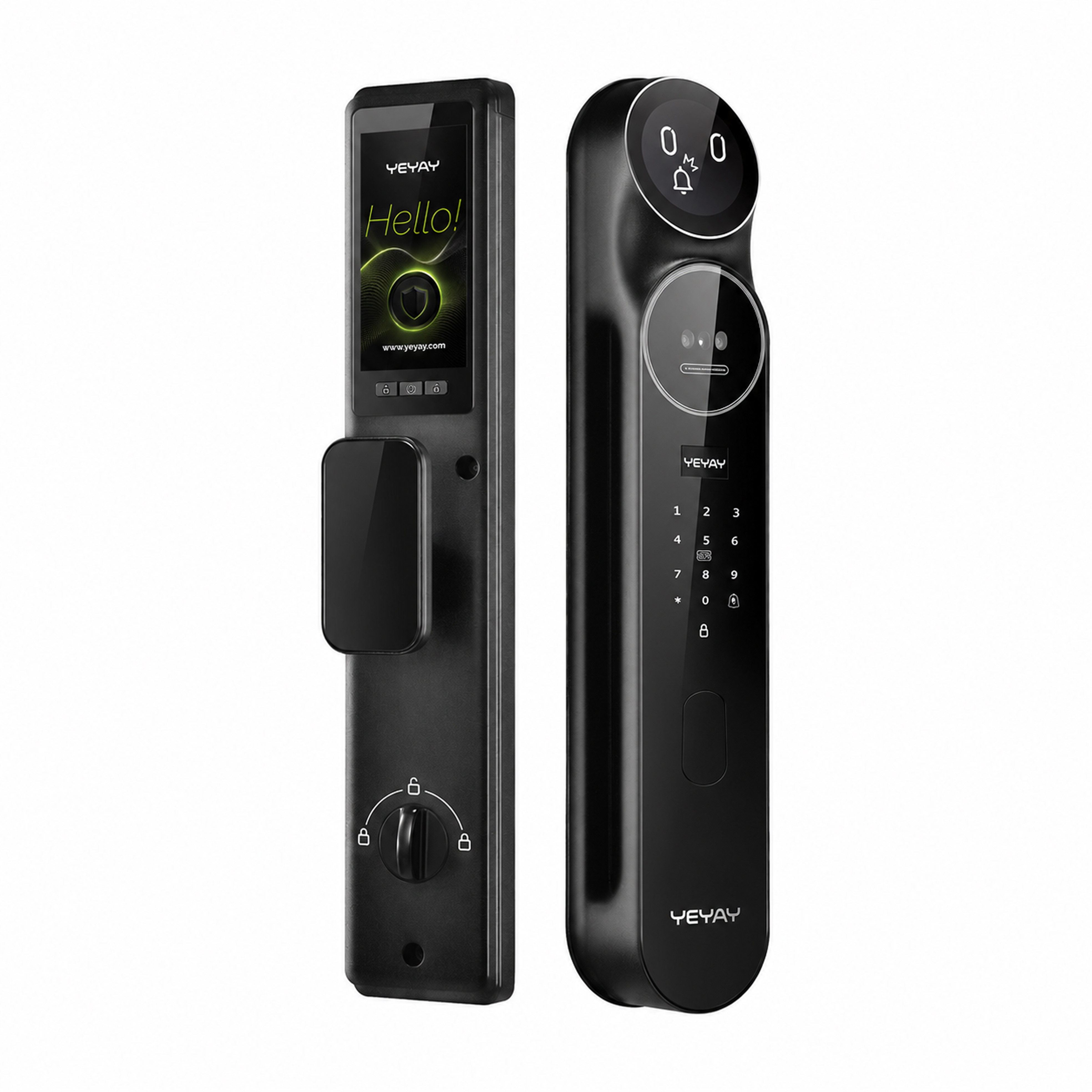 YEYAY NEXA AI Smart Door Lock, Face Recognition, Palm Unlock, Fingerprint, Tuya WiFi, Video Intercom & AI Emoji Display